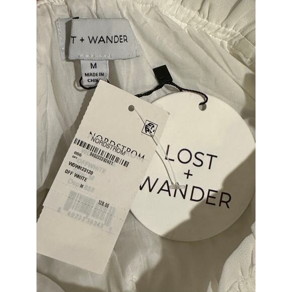 Lost + Wander Calla Lily White Tiered Midi Dress Sz Medium NWT Feminine Romantic - Picture 4 of 14